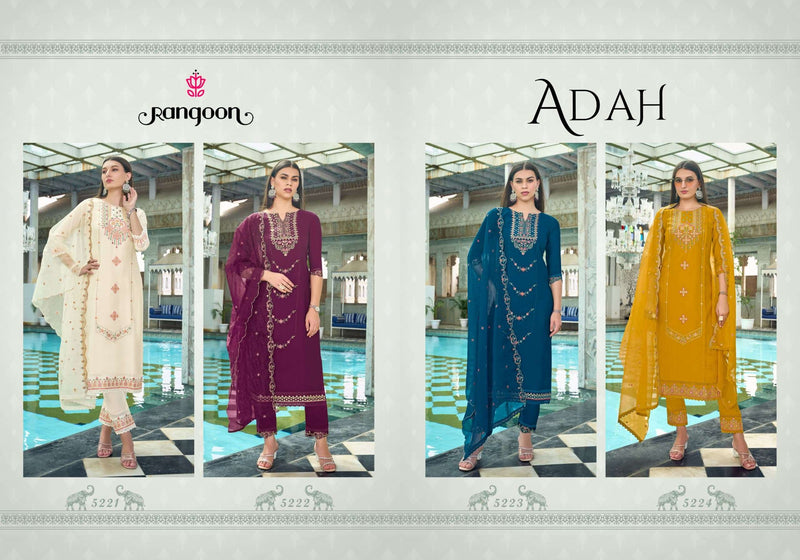 Rangoon Adah Viscose With Embroidery Work Pakistani Style With Hand Work Designer Combo Set Of Kurti