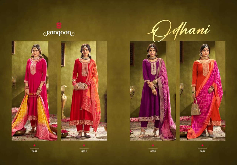 Rangoon Odhani Chinon Silk Fancy Khatli Work Designer Kurti