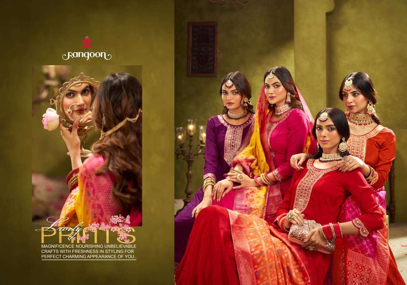 Rangoon Odhani Chinon Silk Fancy Khatli Work Designer Kurti
