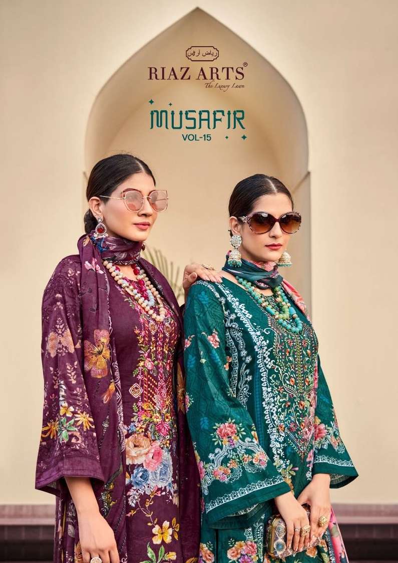 Riaz Arts Musafir Vol 15 Pure Lawn Cotton Digital Print Work Salwar Suit