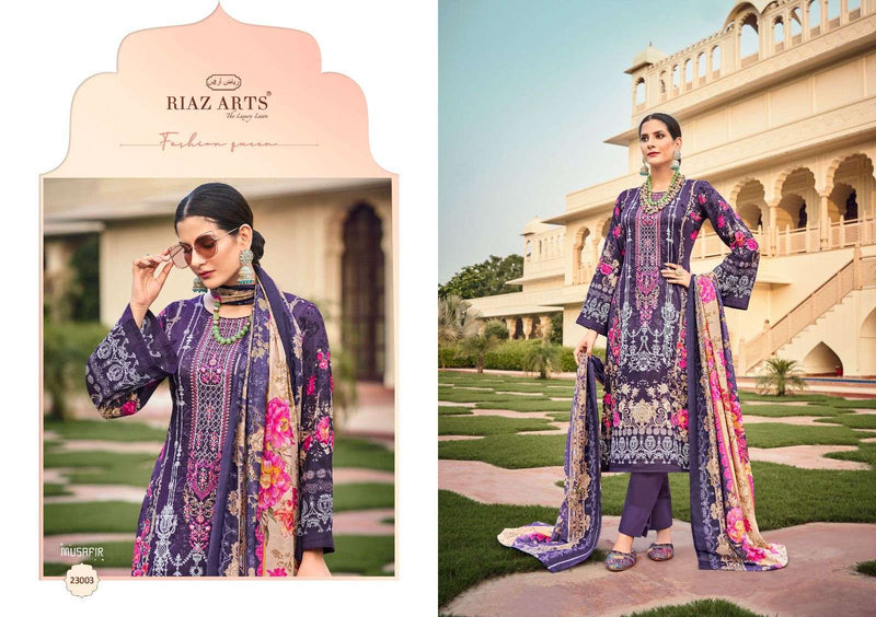 Riaz Arts Musafir Vol 15 Pure Lawn Cotton Digital Print Work Salwar Suit