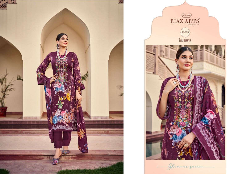 Riaz Arts Musafir Vol 15 Pure Lawn Cotton Digital Print Work Salwar Suit