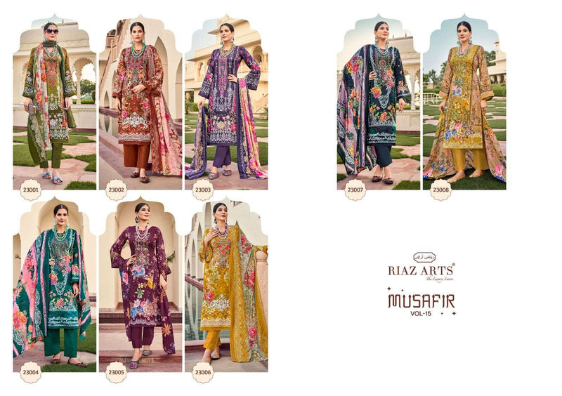 Riaz Arts Musafir Vol 15 Pure Lawn Cotton Digital Print Work Salwar Suit