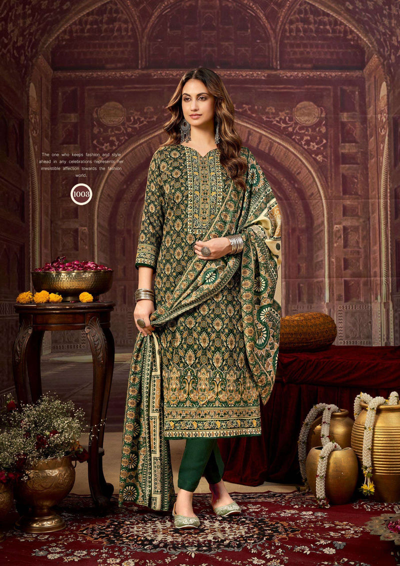 Roli Moli Creation Dilshad Pashmina Winter Suit Set – Twill Shawl Dupatta & Heavy Spun Bottom
