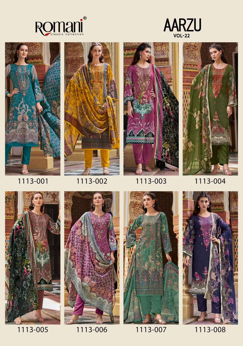 Romani Aarzu Vol 22 Soft Cotton Print With Embroidery Work Salwar Suit