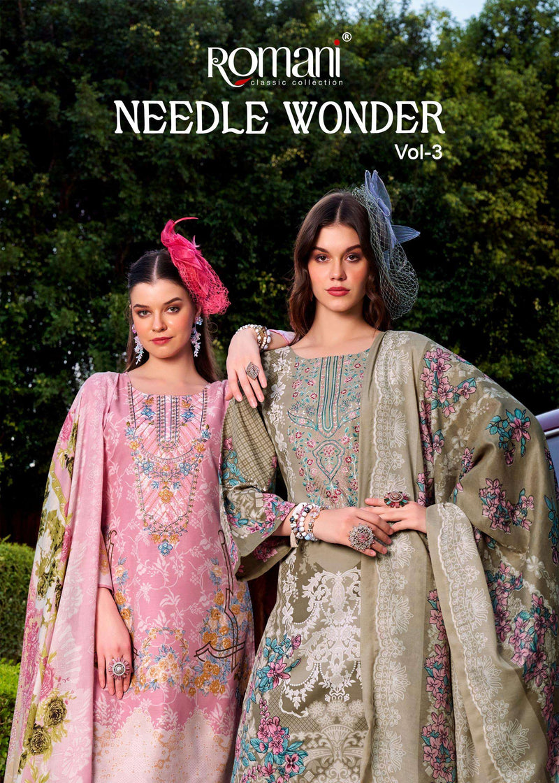 Romani Needle Wonder Vol 3 Premium Cotton Embroidered Work Salwar Suit