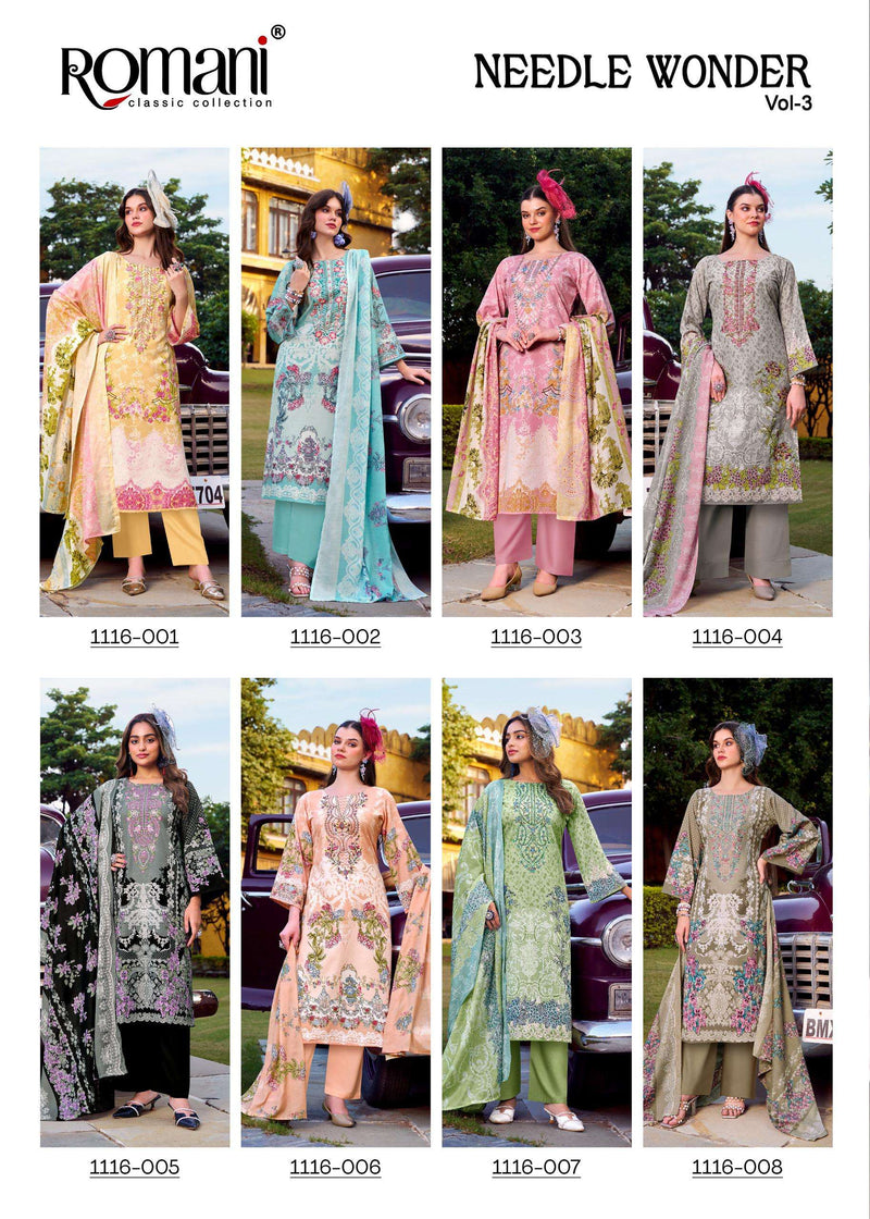 Romani Needle Wonder Vol 3 Premium Cotton Embroidered Work Salwar Suit