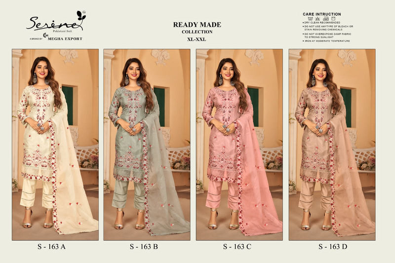 Serine S 163 Organza Heavy Embroidered Ready Made Pakistani Suits