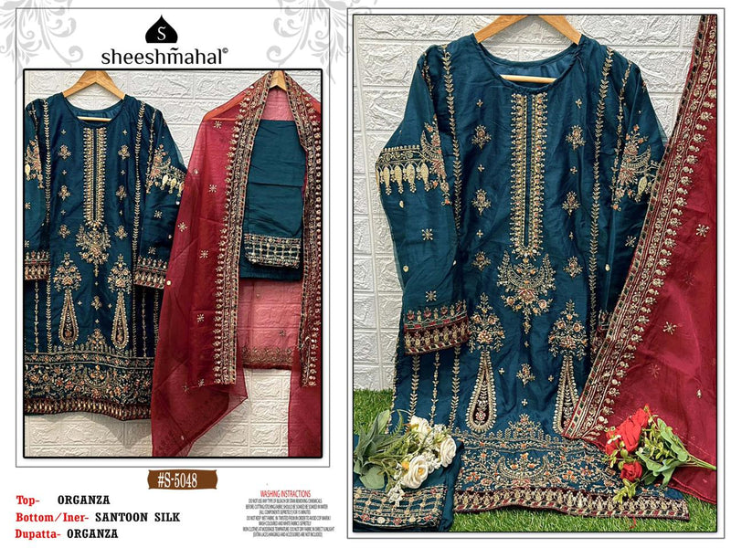 Sheeshmahal S 5048 Organza With Heavy Embroidery Designer Ready Made Suits