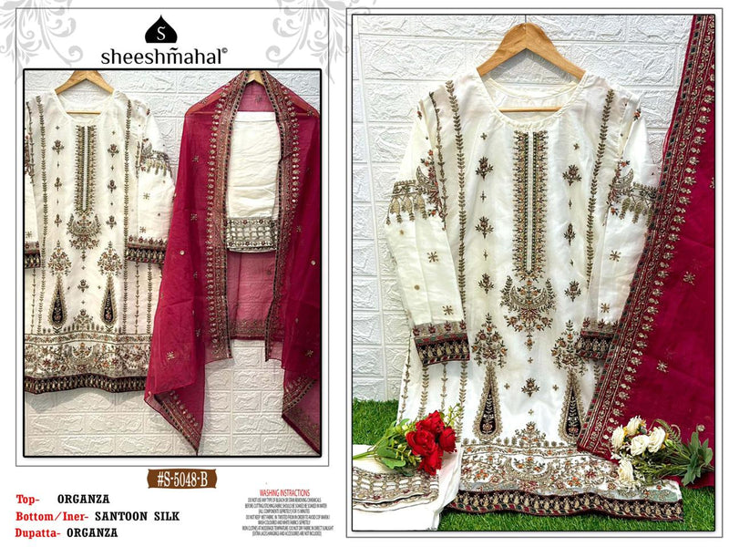 Sheeshmahal S 5048 Organza With Heavy Embroidery Designer Ready Made Suits