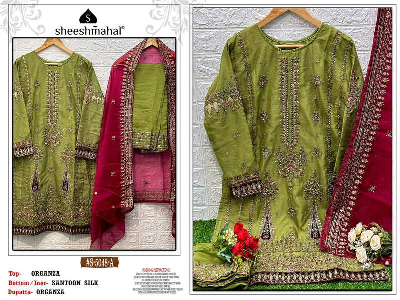 Sheeshmahal S 5048 Organza With Heavy Embroidery Designer Ready Made Suits