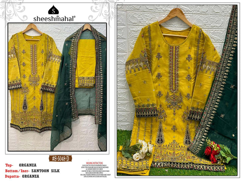 Sheeshmahal S 5048 Organza With Heavy Embroidery Designer Ready Made Suits