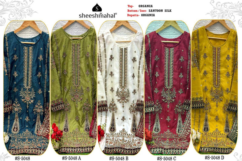 Sheeshmahal S 5048 Organza With Heavy Embroidery Designer Ready Made Suits