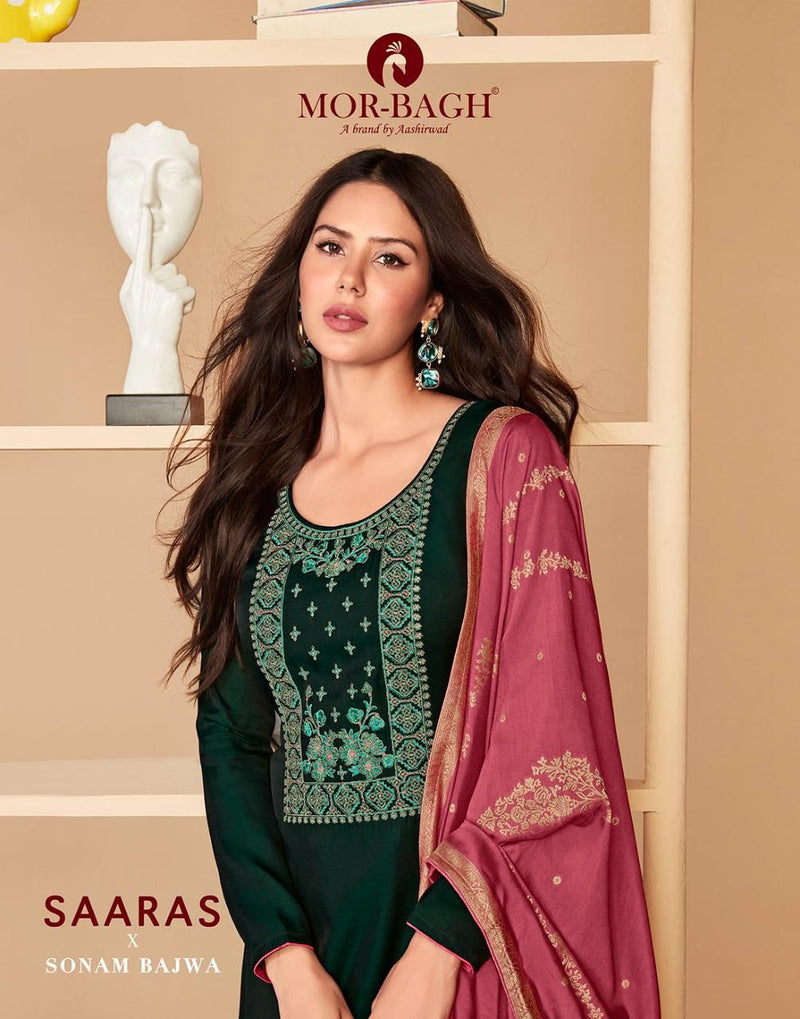 Aashirwad Creation Saaras Premium Linen Silk Festive Designer Partywear Salwar Kameez