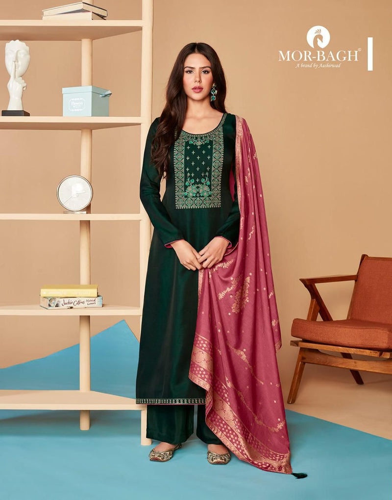 Aashirwad Creation Saaras Premium Linen Silk Festive Designer Partywear Salwar Kameez