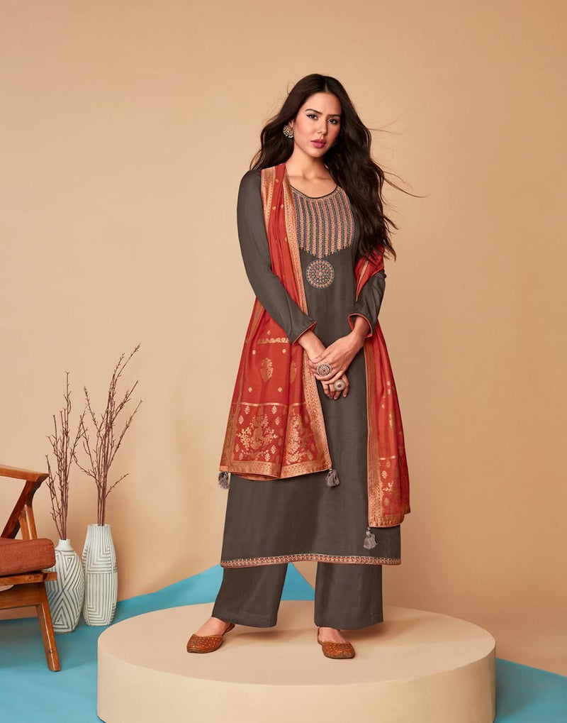 Aashirwad Creation Saaras Premium Linen Silk Festive Designer Partywear Salwar Kameez