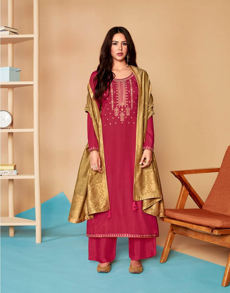 Aashirwad Creation Saaras Premium Linen Silk Festive Designer Partywear Salwar Kameez