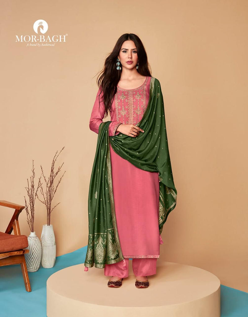 Aashirwad Creation Saaras Premium Linen Silk Festive Designer Partywear Salwar Kameez