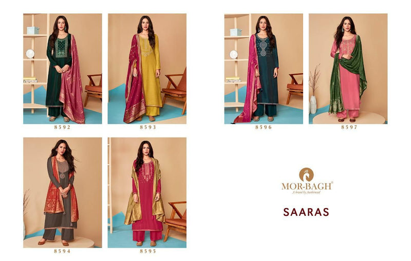 Aashirwad Creation Saaras Premium Linen Silk Festive Designer Partywear Salwar Kameez