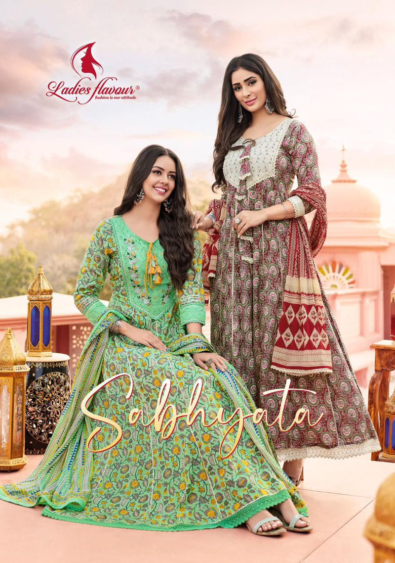 Ladies Flavour Sabhayata Vol 1 Cotton Printed Anarkali Gown Collection