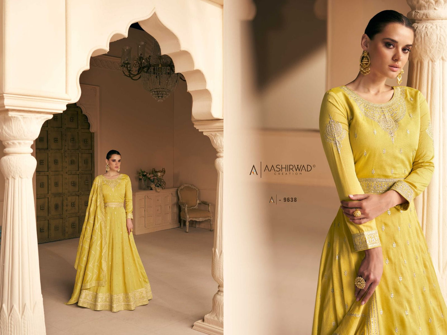 Aashirwad Creation Safar Silk Heavyy Elegant Designer Ready Made Party Wear Suits