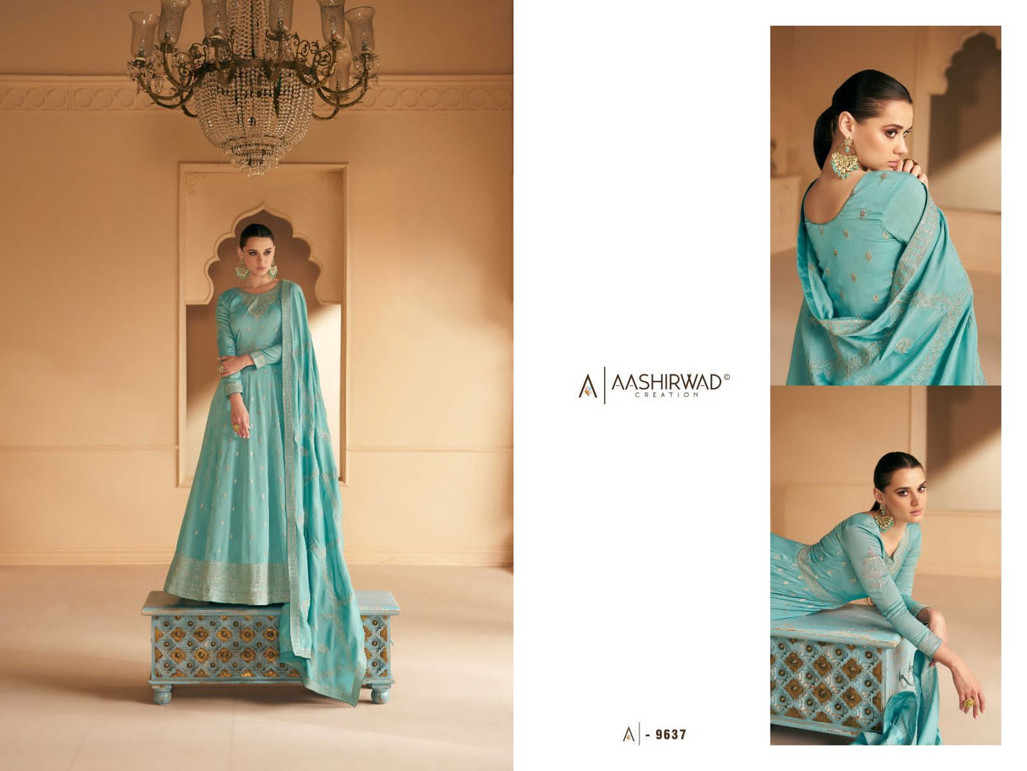 Aashirwad Creation Safar Silk Heavyy Elegant Designer Ready Made Party Wear Suits