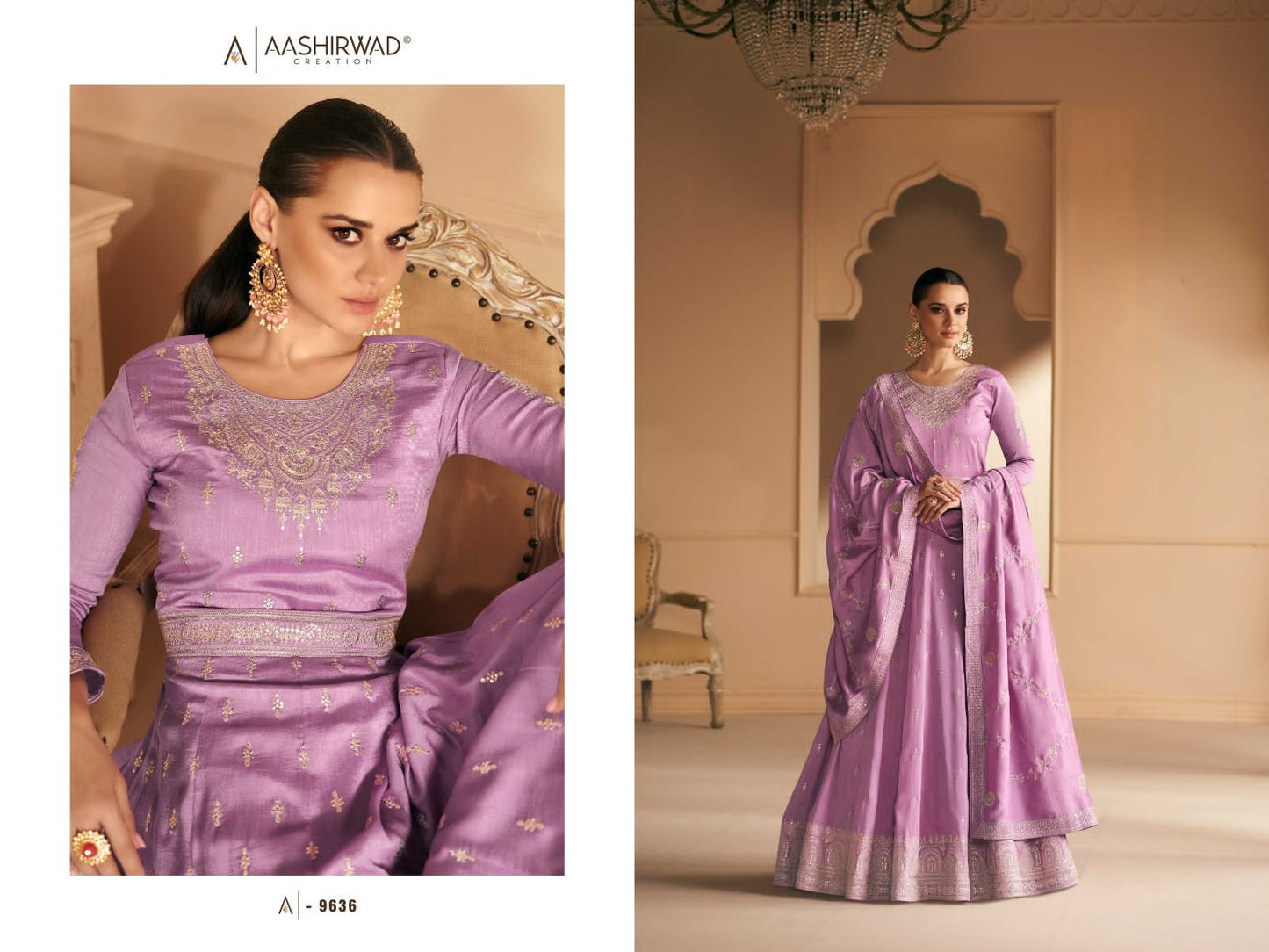 Aashirwad Creation Safar Silk Heavyy Elegant Designer Ready Made Party Wear Suits