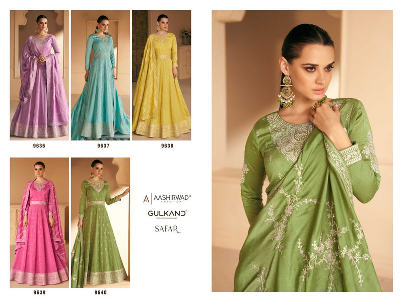 Aashirwad Creation Safar Silk Heavyy Elegant Designer Ready Made Party Wear Suits