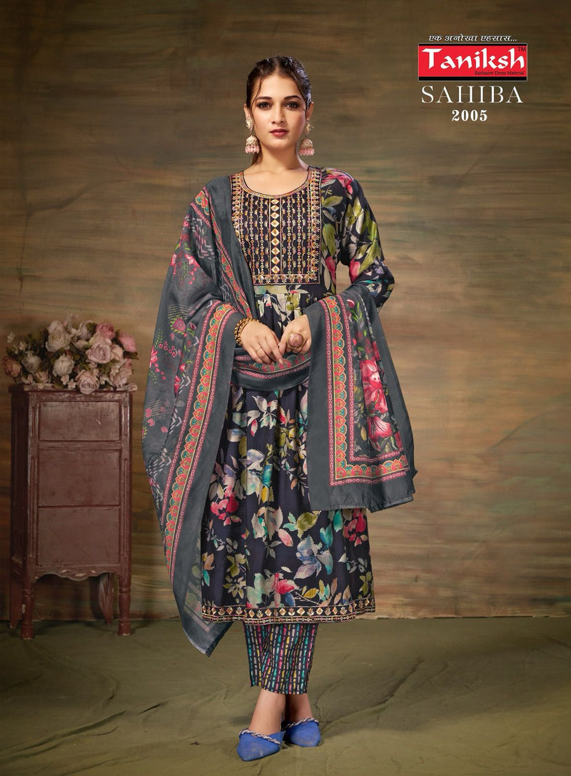 Taniksh Sahiba Vol 2 Muslin Nyra Cut Digital Printed Kurtis Collection