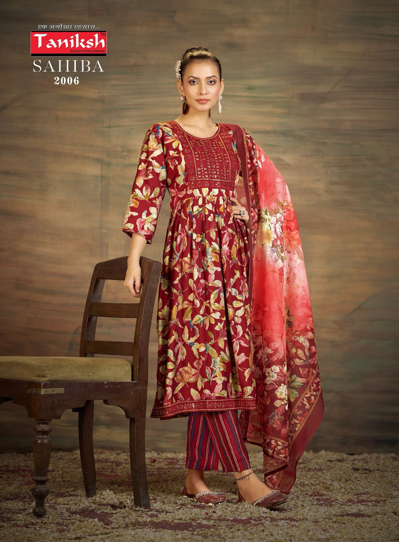 Taniksh Sahiba Vol 2 Muslin Nyra Cut Digital Printed Kurtis Collection