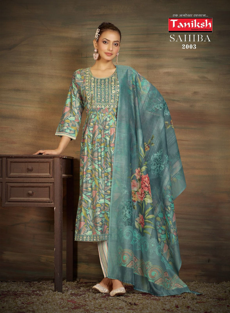 Taniksh Sahiba Vol 2 Muslin Nyra Cut Digital Printed Kurtis Collection