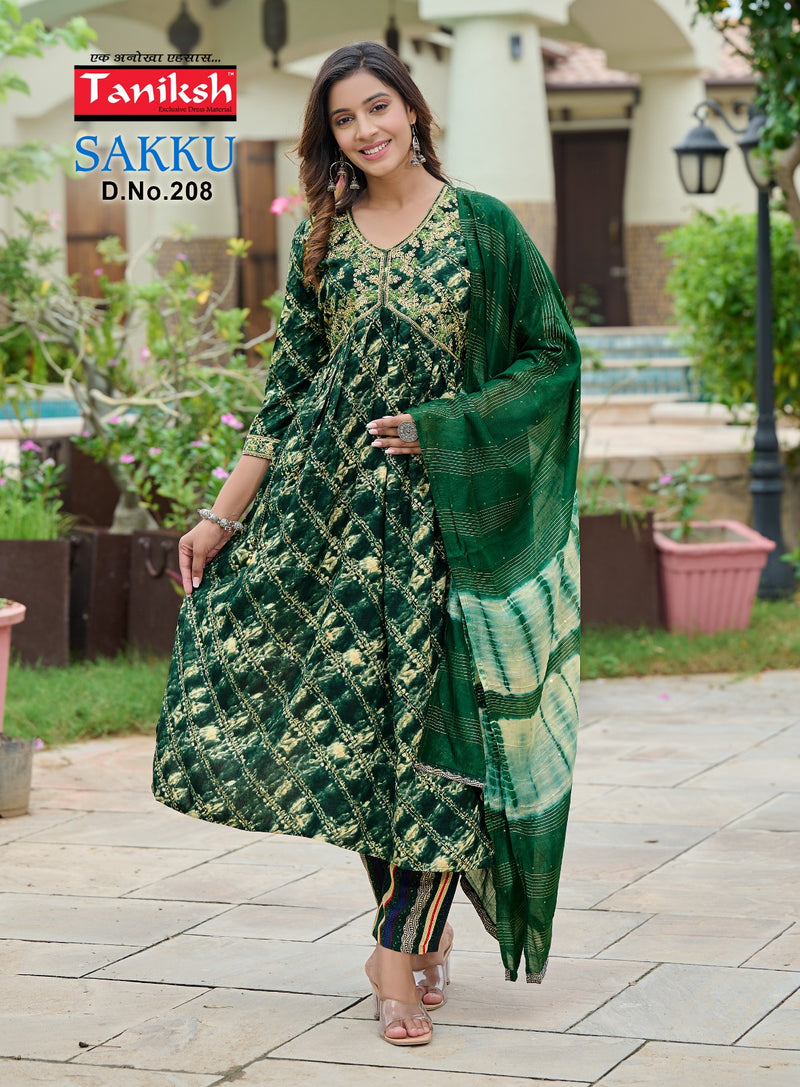 Taniksh Sakku Vol 2 rayon Printed With Embroidery Pakistani Kurtis