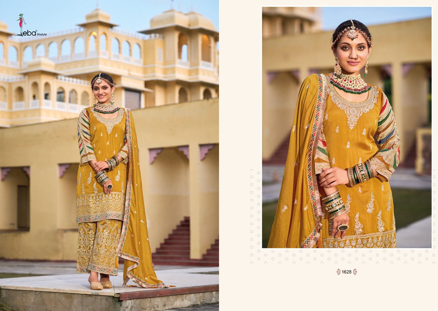 Eba Lifestyle Sangini Silk With Embroidery Work Designer Ready Made Plazzo Suits