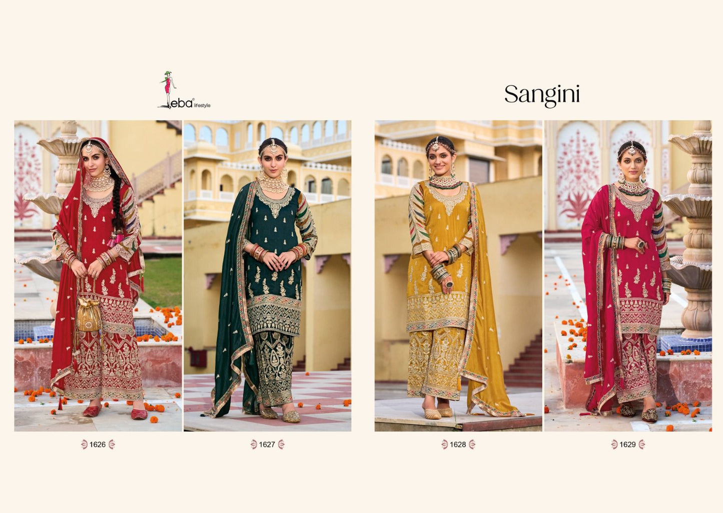 Eba Lifestyle Sangini Silk With Embroidery Work Designer Ready Made Plazzo Suits