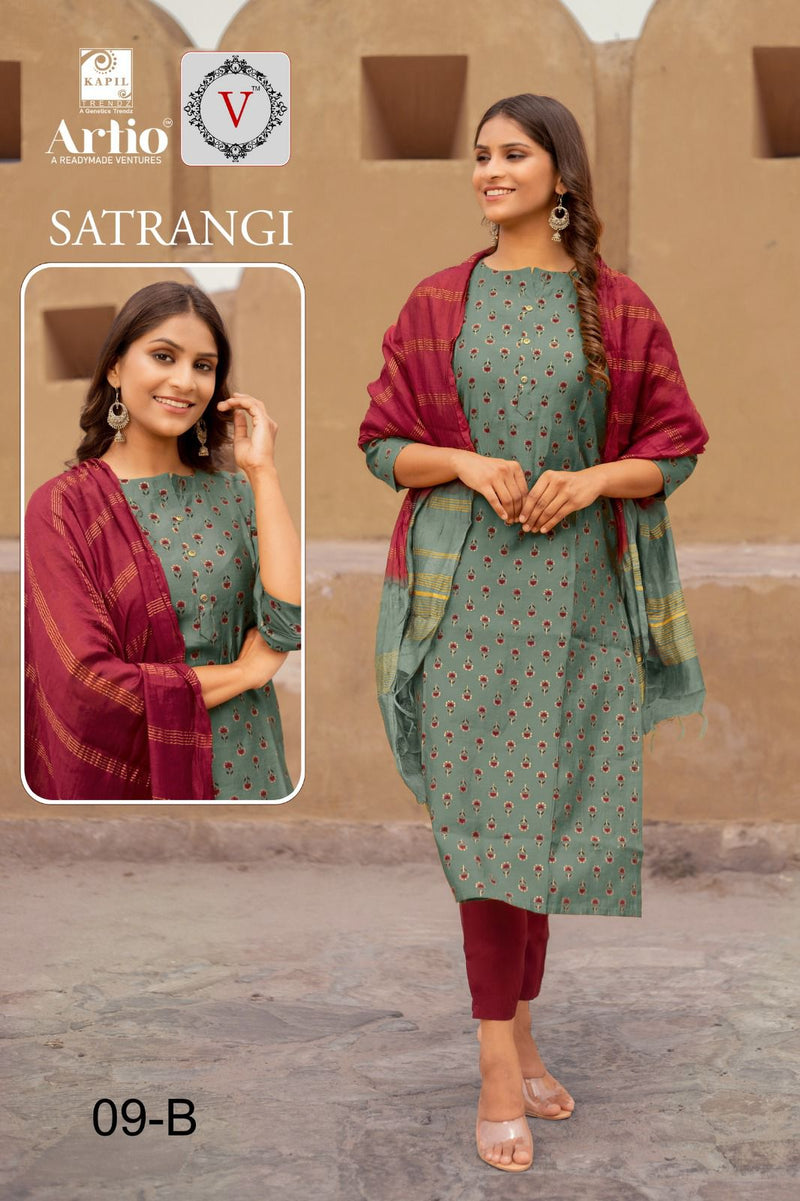 Kapil Trendz Satrangi Modal Printed Fabric Kurti Combo Set