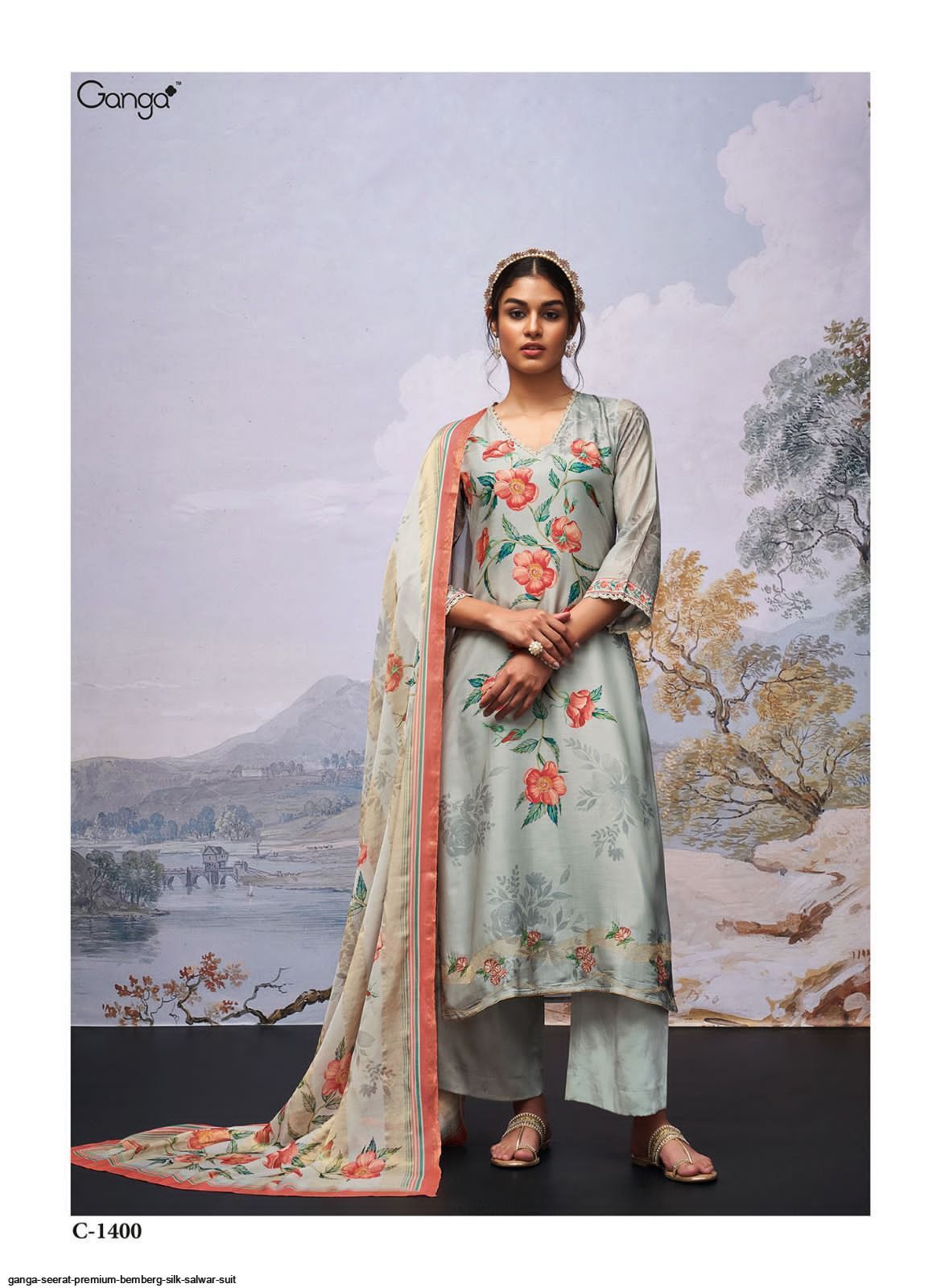 Ganga Seerat Bemberg Silk Printed With Embroidery Designer Traditional Wear Suits