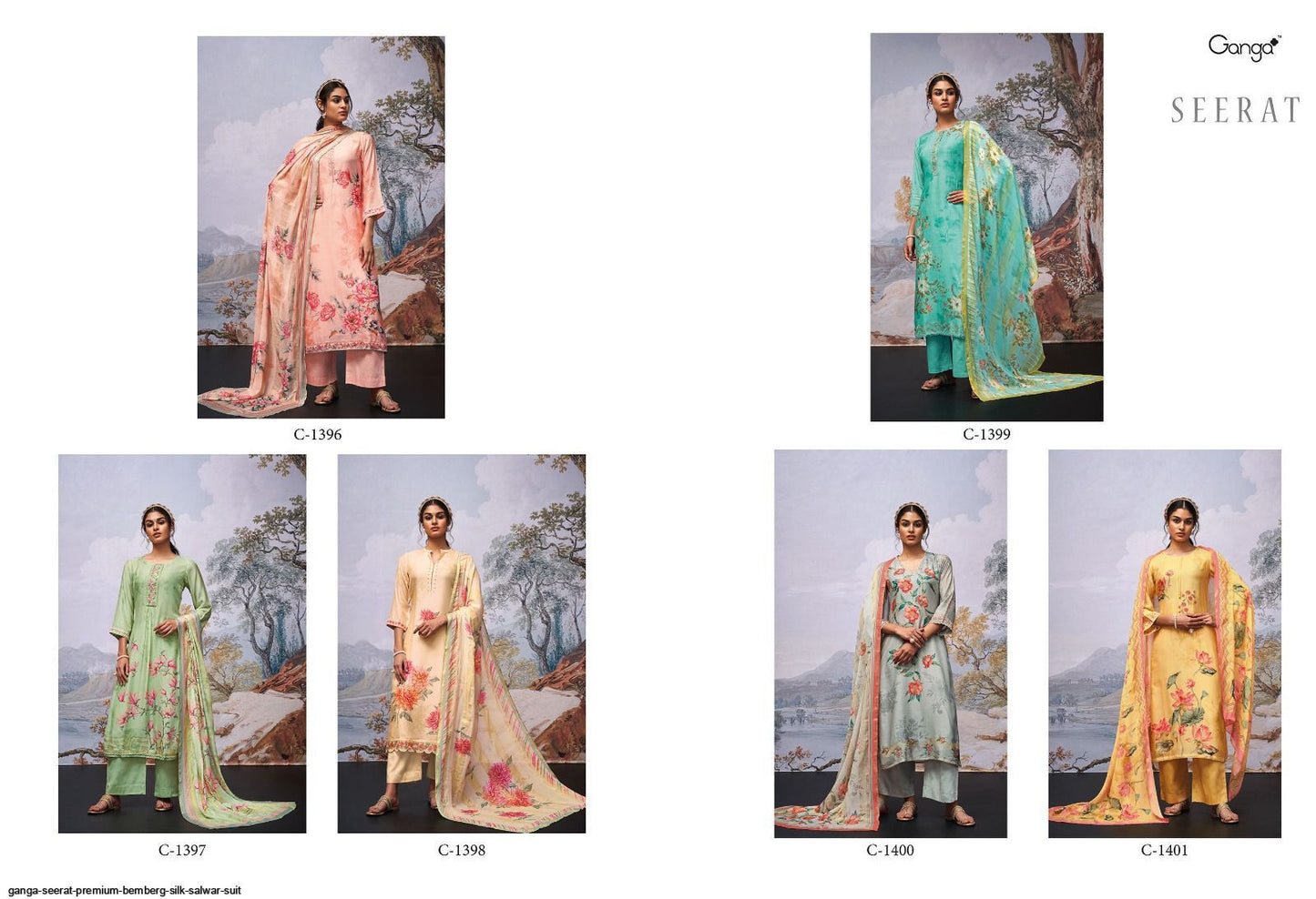 Ganga Seerat Bemberg Silk Printed With Embroidery Designer Traditional Wear Suits