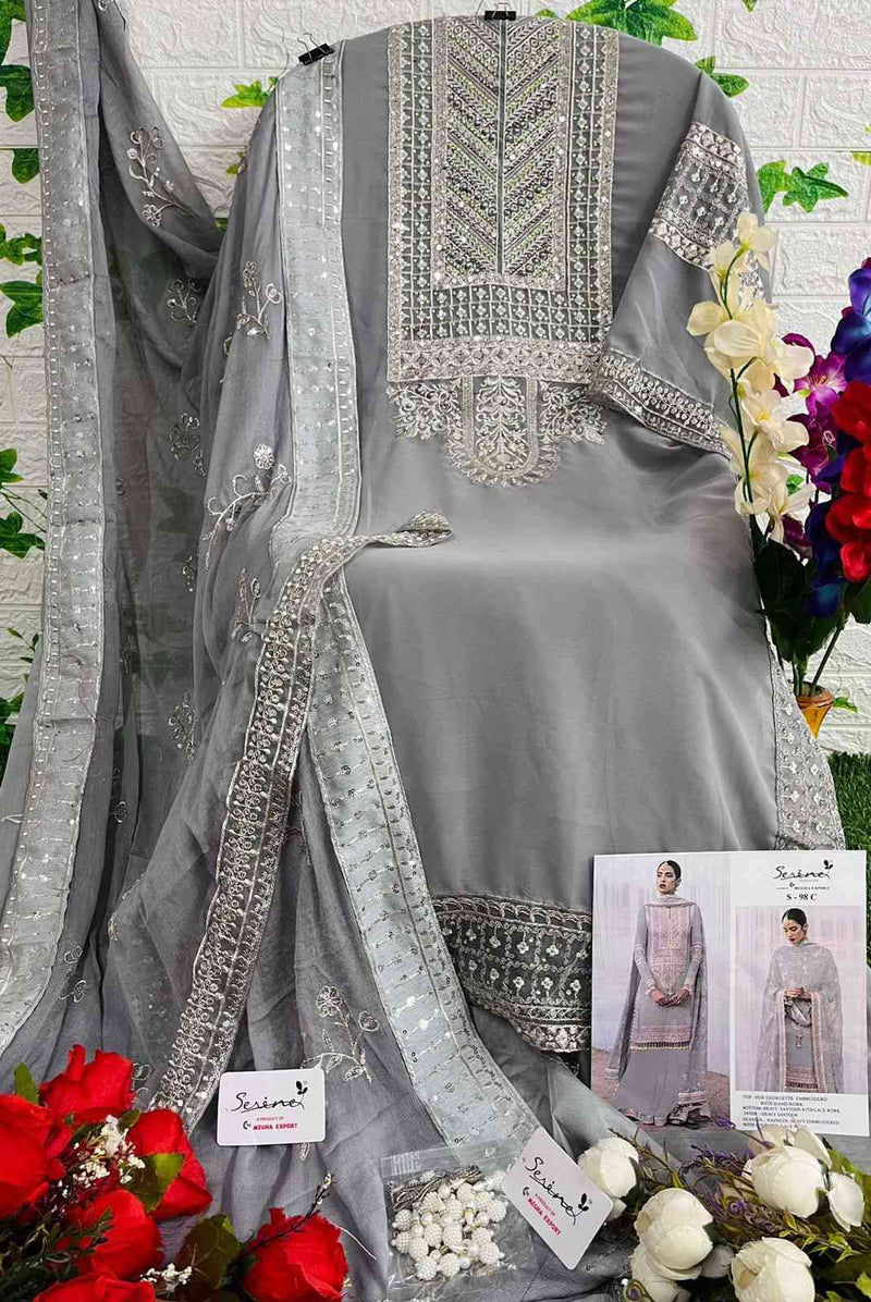 Serine S 98 Fox Georgette With Heavy Embroidered Pakistani Suits