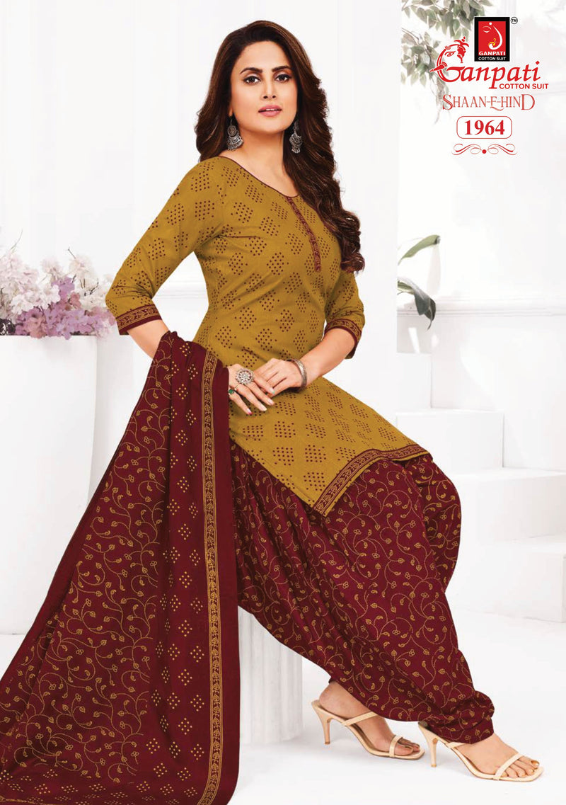 Ganpati Shaan E Hind Vol 8 Cotton Regular Printed Salwar Suit Collection