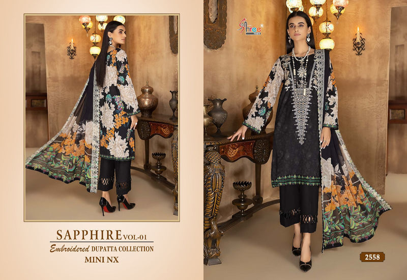 Shree Fabs Shapphire Vol 1 Mini Nx Pure Cotton Print With Self Embroidery Designer Salwar Kameez