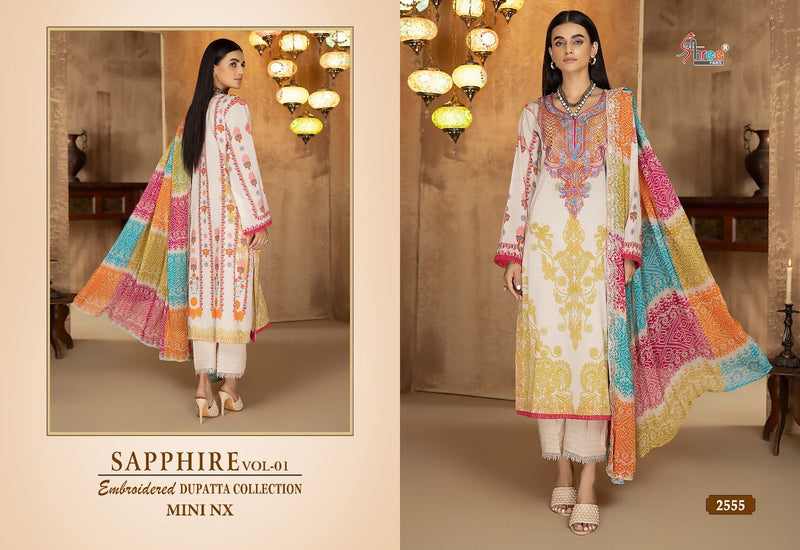 Shree Fabs Shapphire Vol 1 Mini Nx Pure Cotton Print With Self Embroidery Designer Salwar Kameez