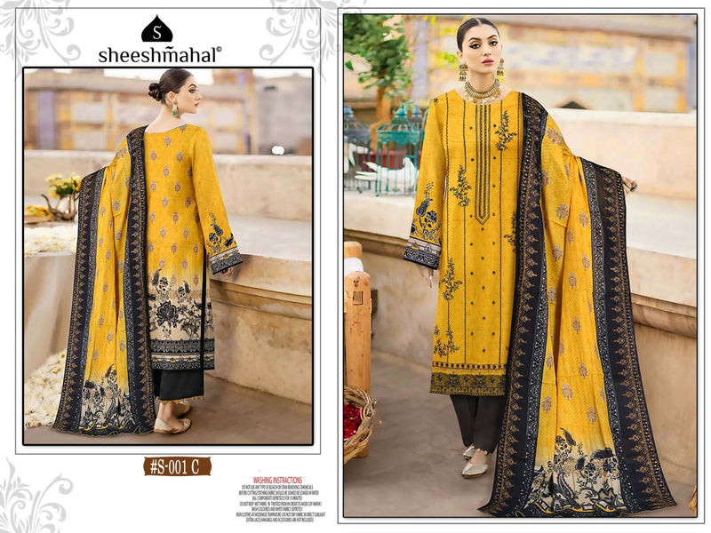 Sheeshmahal Lawn Collection Vol 1 Pure Lawn Cotton Print With Embroidery Salwar Kameez