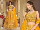 SHIVALI KC8/35938 – Yellow Zari & Mirror Work Lehenga