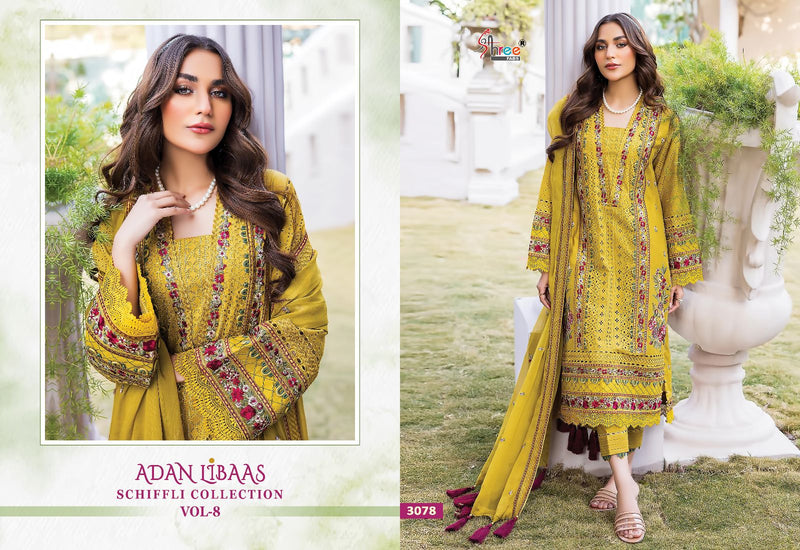 Shree Fabs Adan Libaas Schiffli Collection Vol 8 Cotton Heavy Self Embroidery Pakistani Salwar Kameez