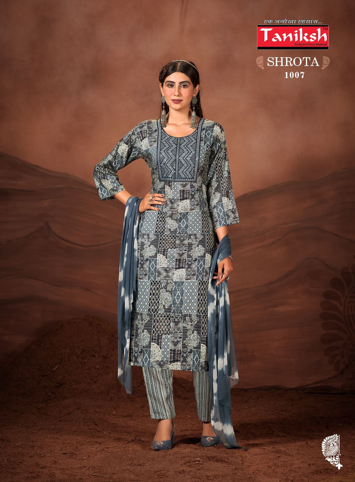 Taniksh Shrota Vol 1 Rayon Printed Embroidery Work Kurti With Pant Collection