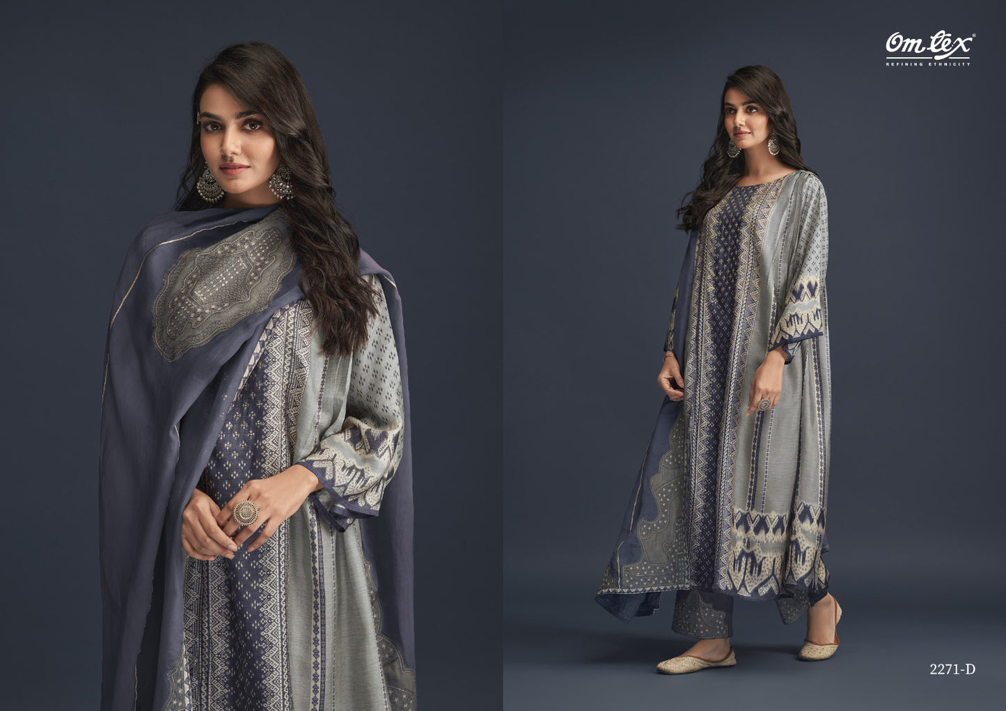 Omtex Silvia Silk Digital Print With Fancy Designer Work Suits