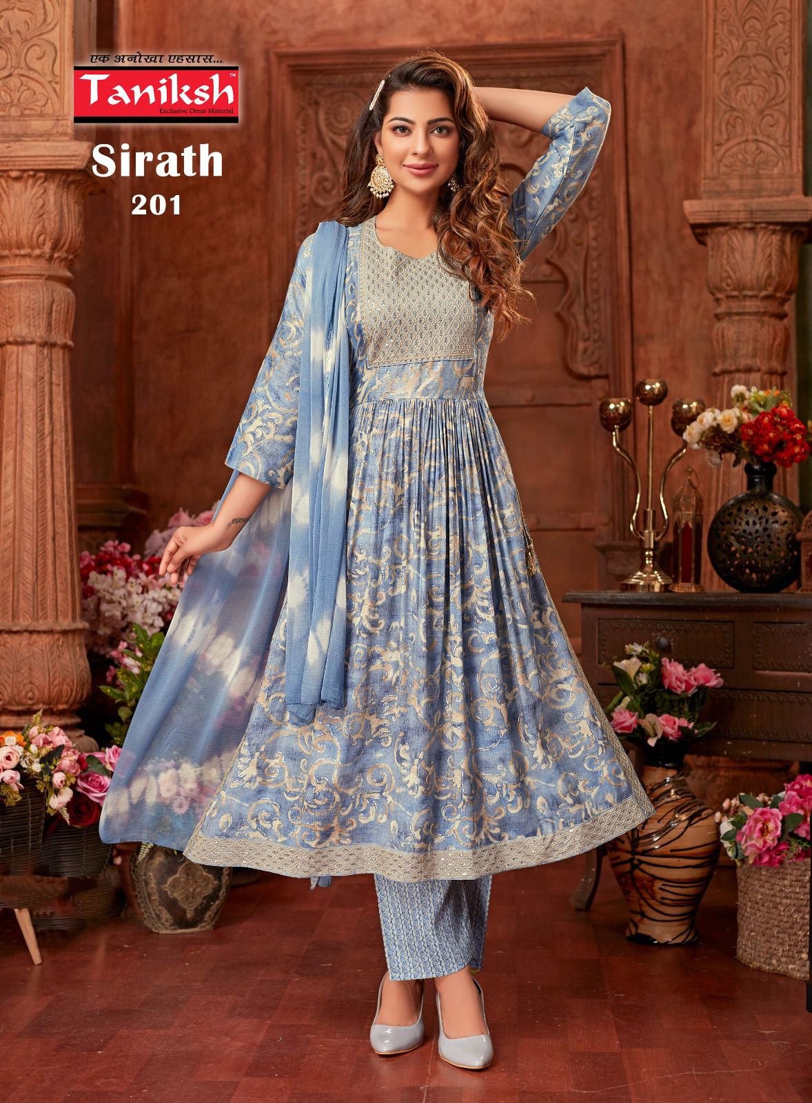 Taniksh Sirath Vol 2 Rayon Embroidery Work Designer Naira Style Fancy Kurtis