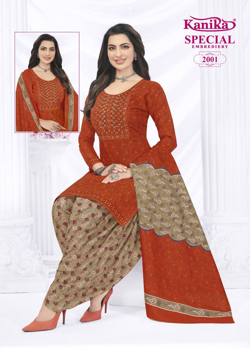 Kanika Brand Special Vol 2 Cotton With Neck Work Salwar Suits