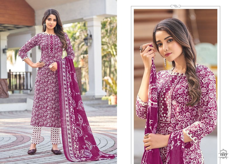 Radha Fab Suhani Cotton Prints With Fancy Embroidery Work Suits