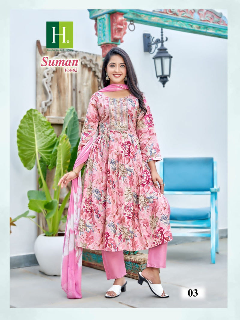 Hirwa Suman Vol 2 Modal Embroidery Work Fancy Pakistani Kurtis